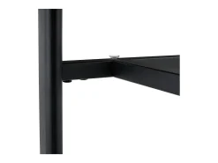 Mesa de comedor redonda para 2-4 personas - Tablero de madera veteada marrón - Vidrio + metal + MDF
