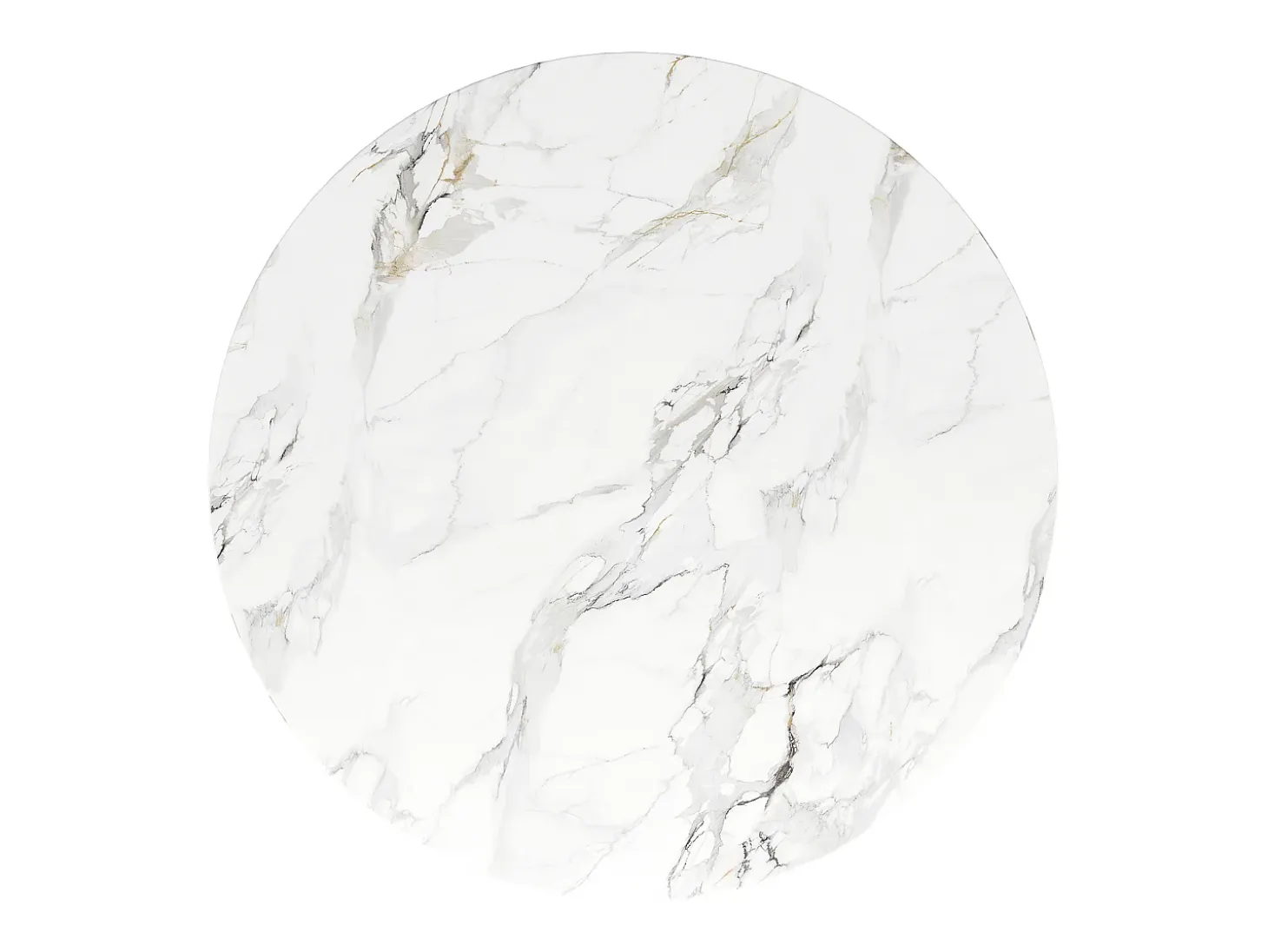 Mesa de comedor redonda para 4-6 personas - patas de metal negro - blanco (80 x 80 x 76 cm)