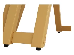 Mesa de comedor redonda para 4-6 personas - patas de metal dorado - blanco (100x100x76 cm)