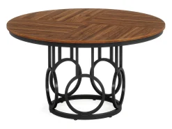 Mesa de comedor redonda para 4 personas, mesa de comedor rústica de 120 cm