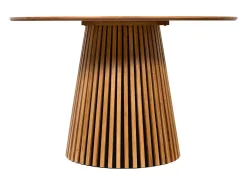 Mesa de comedor redonda para 4 personas de roble - Natural - CARMIZA
