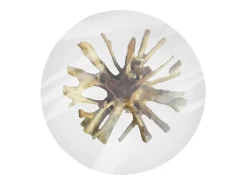Mesa de comedor redonda Rakina de raíz de teca blanqueada, 150 cm