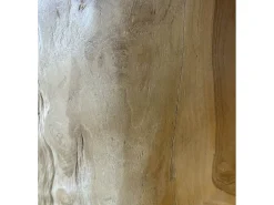 Mesa de comedor redonda Racinka de raíz de teca blanqueada 150 cm