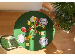 Mesa de comedor redonda tablero laminado de 3cm verde cedro 120cm