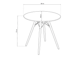 Mesa de comedor redonda Tower Negro