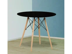 Mesa de comedor redonda Tower Negro