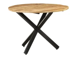 Mesa de comedor redonda 100x100x75 cm Madera de mango en bruto