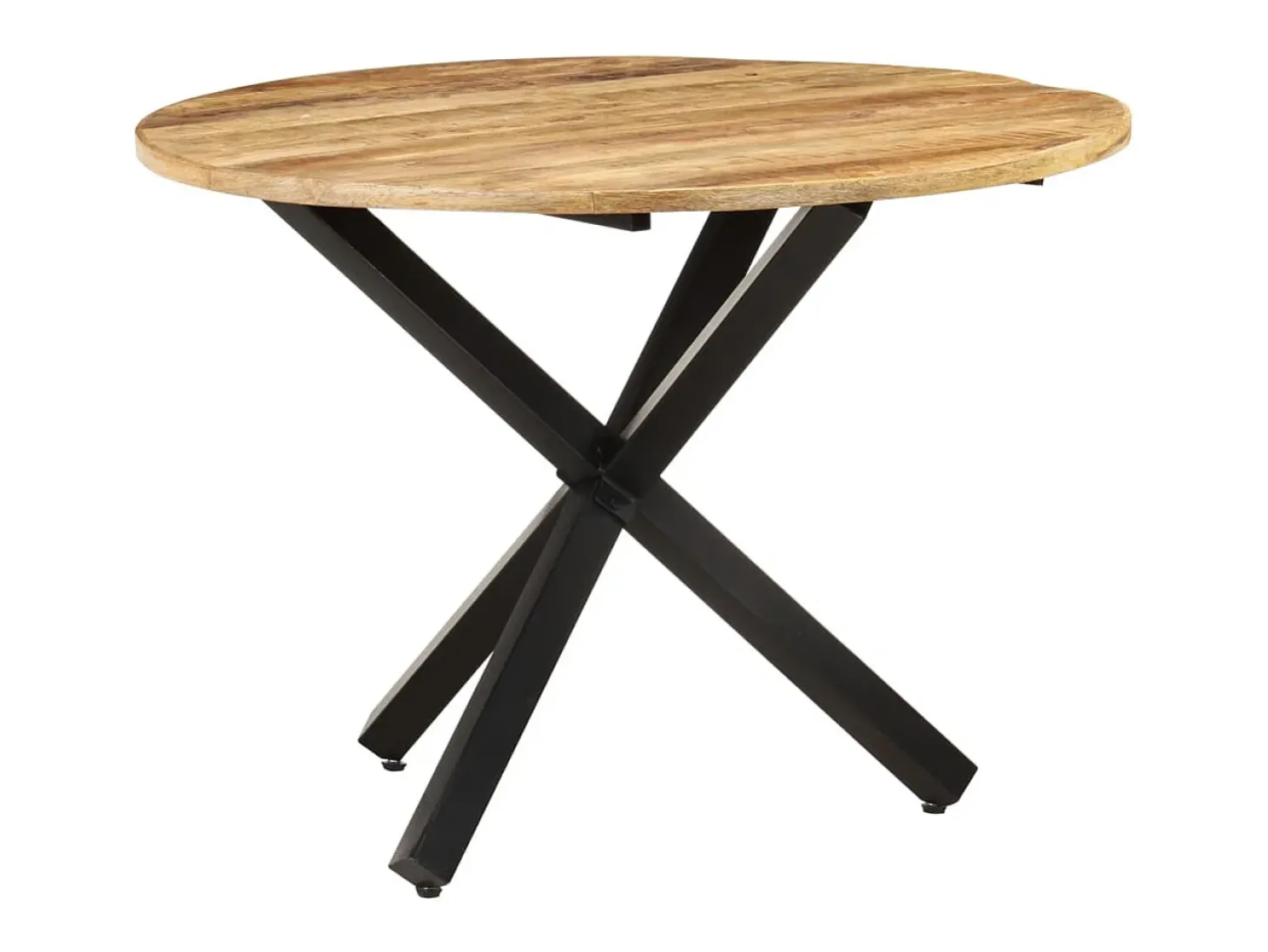 Mesa de comedor redonda 100x100x75 cm Madera de mango en bruto