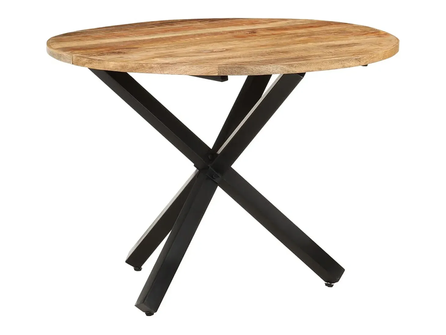 Mesa de comedor redonda 100x100x75 cm Madera de mango en bruto
