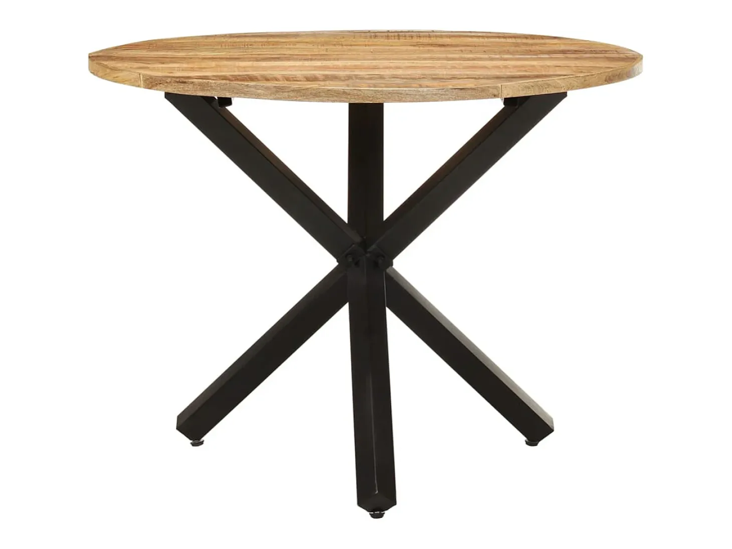 Mesa de comedor redonda 100x100x75 cm Madera de mango en bruto