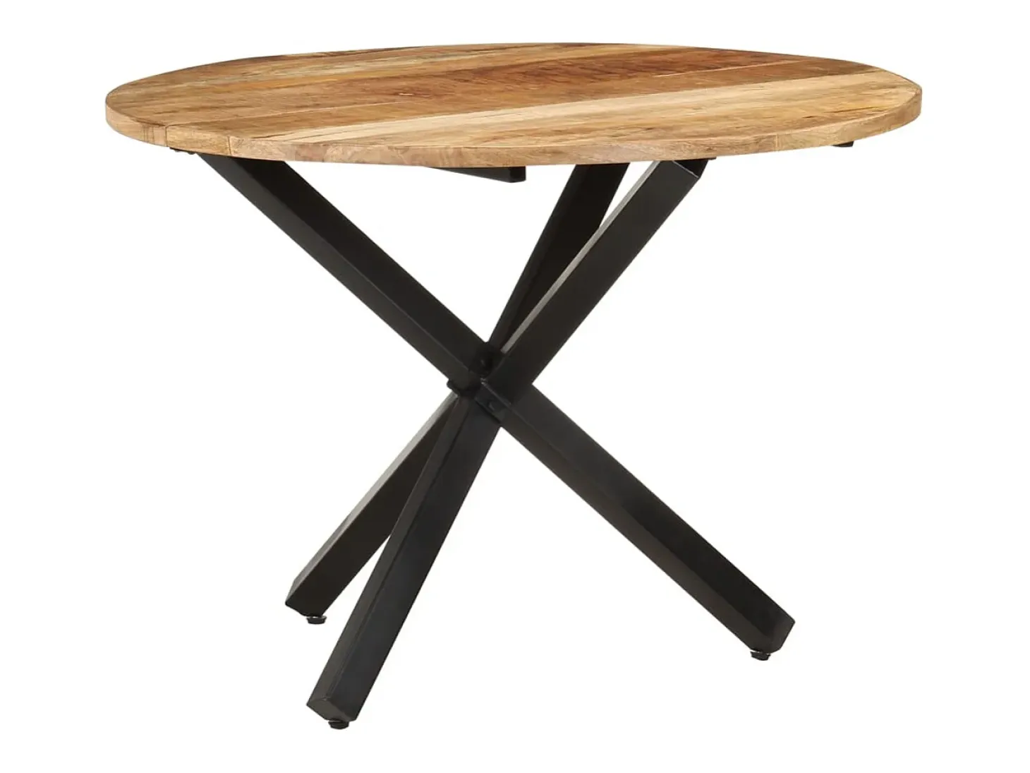Mesa de comedor redonda 100x100x75 cm Madera de mango en bruto