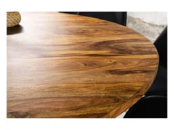 Mesa de comedor redonda YONA 120 cm Mesa rústica de madera maciza de sheesham