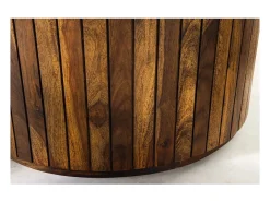 Mesa de comedor redonda YONA 120 cm Mesa rústica de madera maciza de sheesham