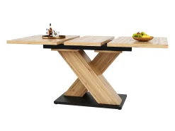 Mesa de comedor retráctil 158,5 x 80 cm - 6 a 8 personas - MDF - Natural