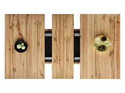 Mesa de comedor retráctil 140x70 cm - en MDF - con almacenaje - Black & Natural