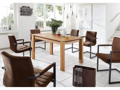 Mesa de comedor Ritza de madera maciza de roble 160 cm