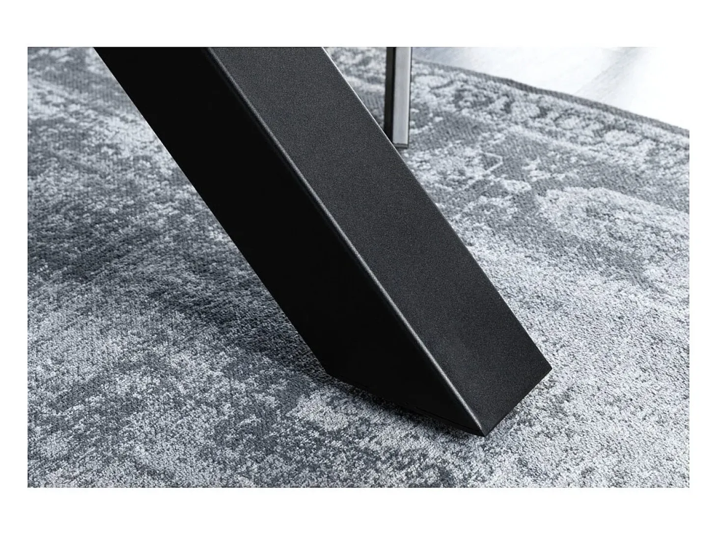 Mesa de comedor RIVET – Rectangular 200 cm – Madera gris y metal negro