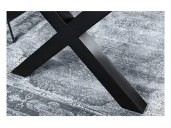 Mesa de comedor RIVET – Rectangular 200 cm – Madera gris y metal negro