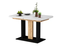 Mesa de comedor roble blanco/dorado 120x80x77.3 fenaro