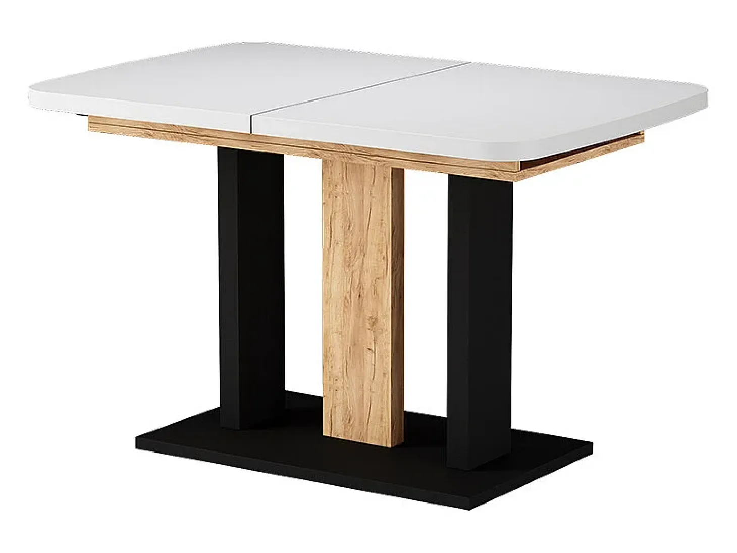 Mesa de comedor roble blanco/dorado 120x80x77.3 fenaro