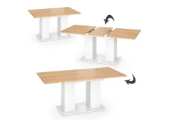 Mesa de comedor roble blanco/dorado 180x90x76 dix