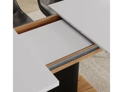 Mesa de comedor roble blanco/dorado 120x80x77.4 fenaro