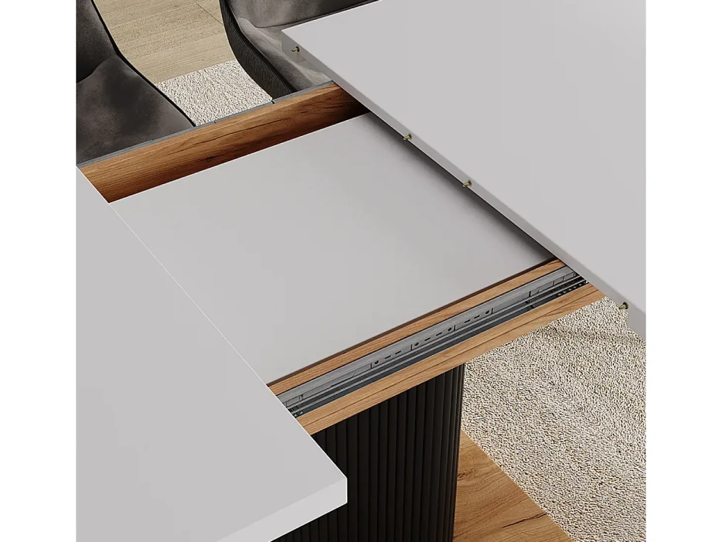 Mesa de comedor roble blanco/dorado 120x80x77.4 fenaro