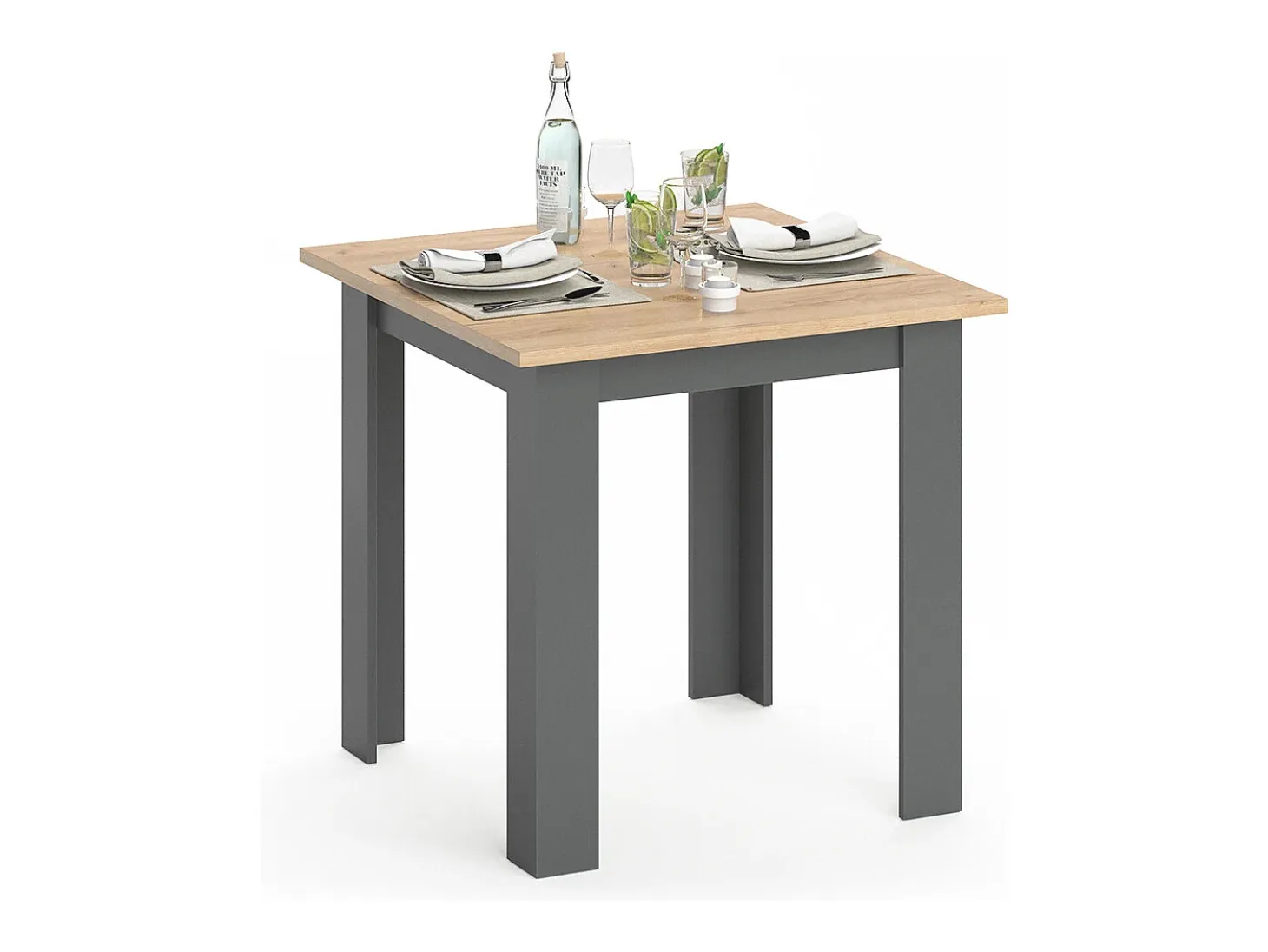Mesa de comedor roble dorado 80x80x76.6 karlos