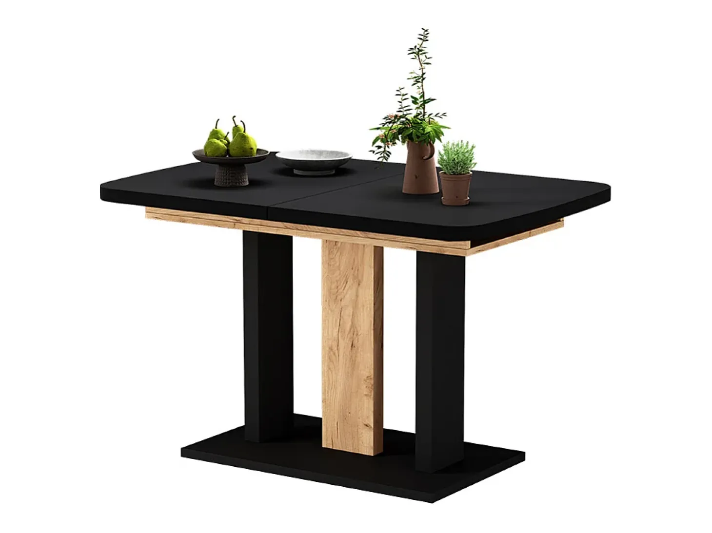 Mesa de comedor roble negro/dorado 120x80x77.3 fenaro