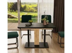 Mesa de comedor roble negro/dorado 120x80x77.3 fenaro