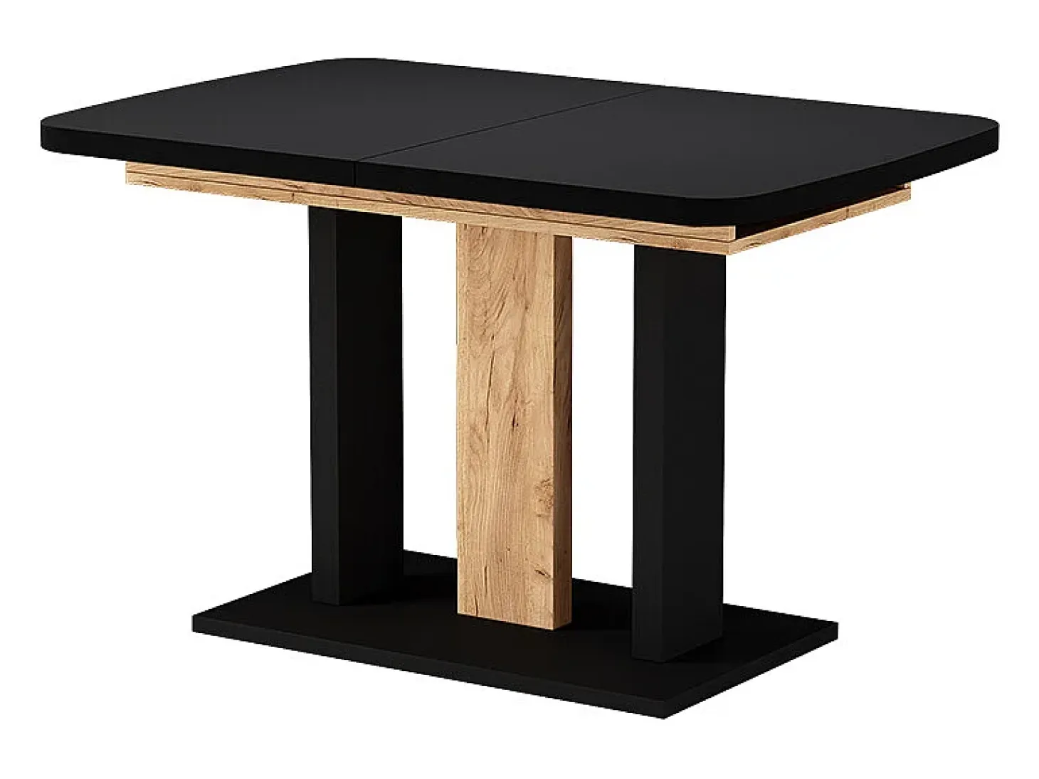 Mesa de comedor roble negro/dorado 120x80x77.3 fenaro