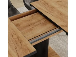 Mesa de comedor roble negro/dorado 120x80x77.4 fenaro