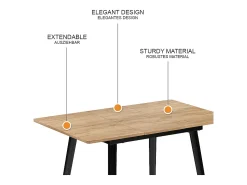 Mesa de comedor roble negro/dorado 80x70x75 beaver