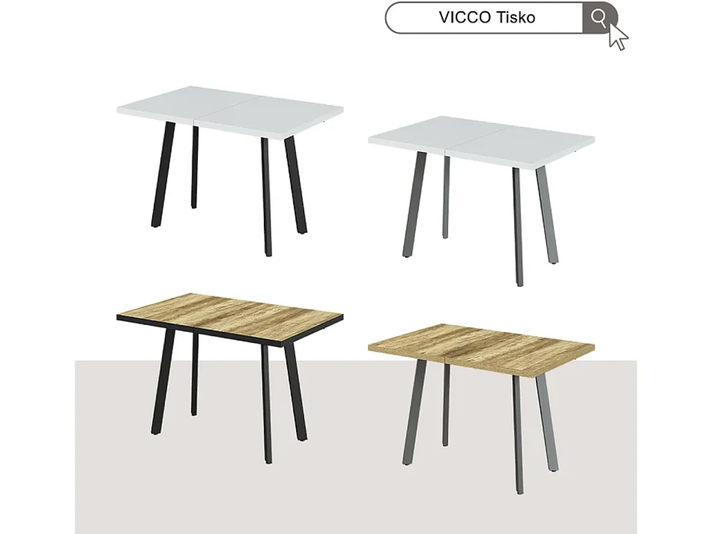 Mesa de comedor roble rústico/gris 160x80x76 tisko