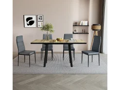 Mesa de comedor roble rústico/negro 160x80x76 tisko