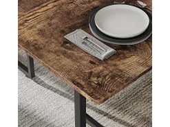 Mesa de comedor roble rústico/negro 140x80x75 merido