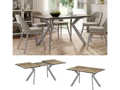 Mesa de comedor roble rústico/gris 140x90x76 trill