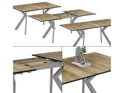 Mesa de comedor roble rústico/gris 140x90x76 trill