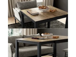 Mesa de comedor roble rústico/antracita 120x70x76 granny