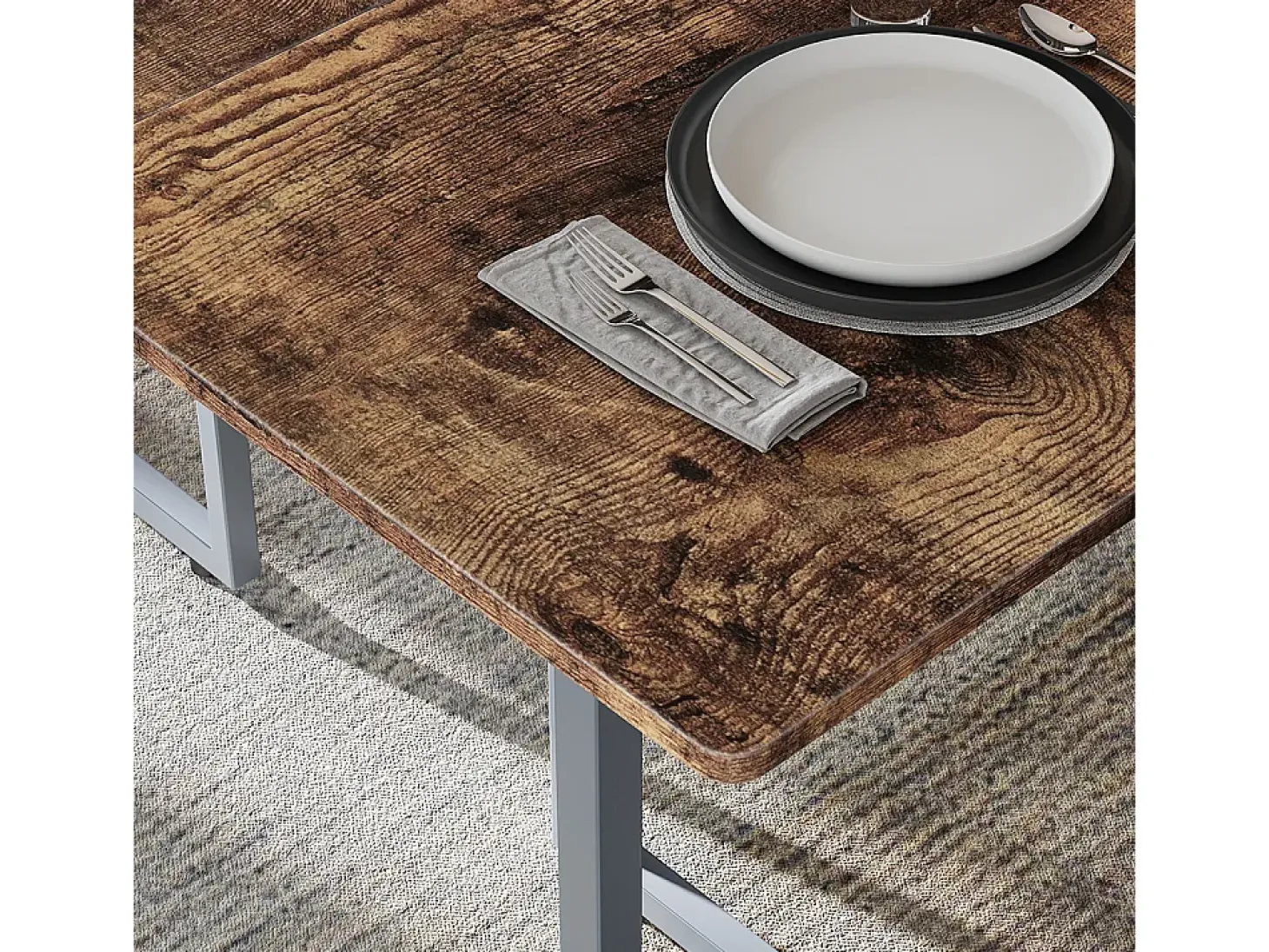 Mesa de comedor roble rústico/gris 140x80x75 merido