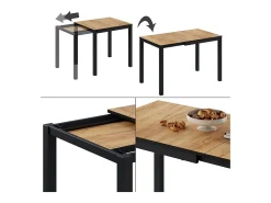 Mesa de comedor roble/antracita 120x70x76 granny
