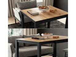 Mesa de comedor roble/antracita 120x70x76 granny