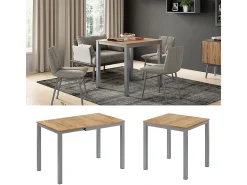 Mesa de comedor roble/gris 120x70x76 granny