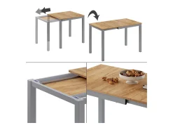 Mesa de comedor roble/gris 120x70x76 granny
