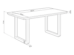 Mesa de comedor Roma diseño nórdico roble Nordish/blanco 77x150x90 cm Adec