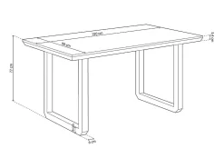 Mesa de comedor Roma diseño nórdico roble Nordish/blanco 77x150x90 cm Adec