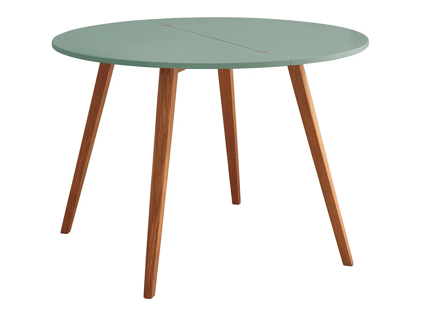 Mesa de comedor semicircular extensible 110 cm Mawi Verde Salvia