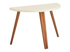 Mesa de comedor semicircular extensible 110 cm Mawi Blanco Tiza