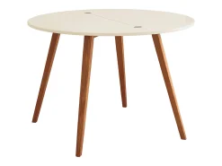 Mesa de comedor semicircular extensible 110 cm Mawi Blanco Tiza