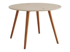 Mesa de comedor semicircular extensible 110 cm Mawi Marrón Beige